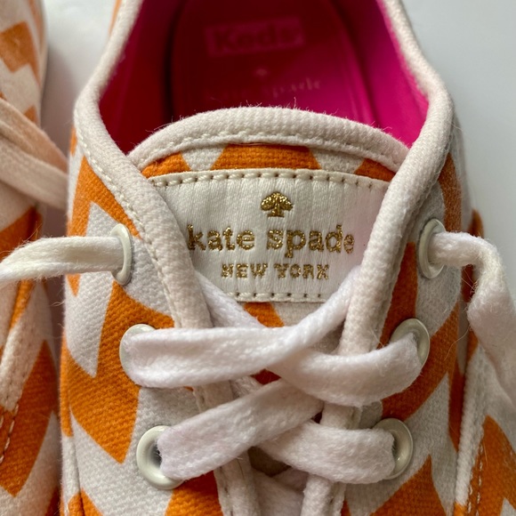 Kate Spade Orange and White Keds Ladies Size 7.5 - Picture 2 of 5